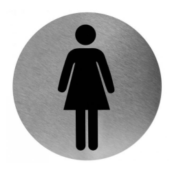 Mediclinics pictogram vrouw zelfklevend rond PS0002CS - RVS