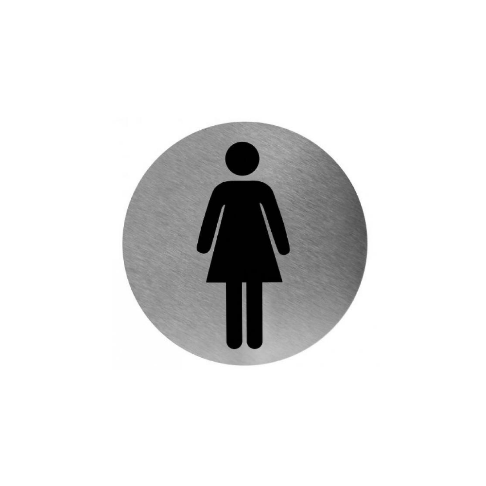 Mediclinics pictogram vrouw zelfklevend rond PS0002CS - RVS