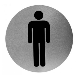 Mediclinics pictogram man zelfklevend rond PS0003CS - RVS