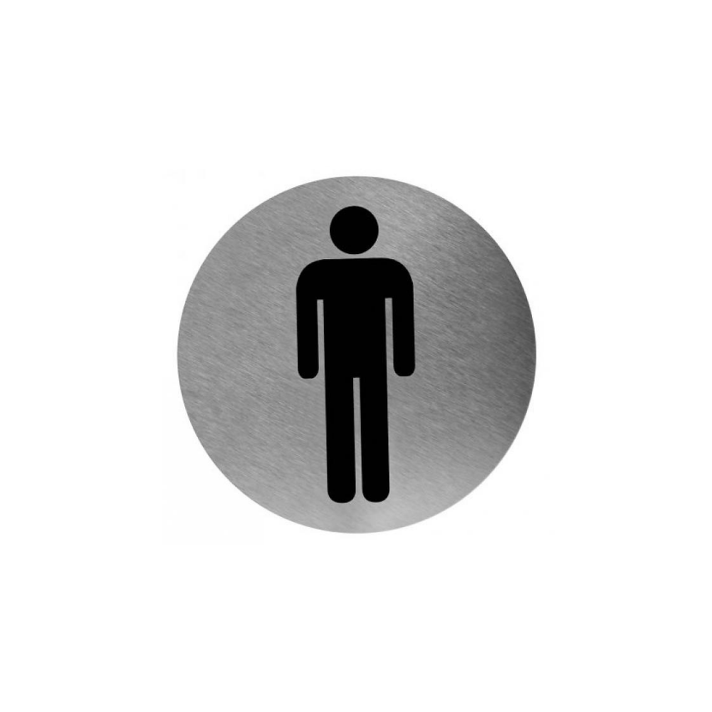 Mediclinics pictogram man zelfklevend rond PS0003CS - RVS