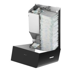 MediQo-Line dispenser klein voor maandverband en tampons - RVS/zwart