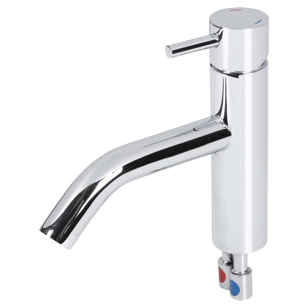 Differnz koud/warmwater kraan gebogen - chroom