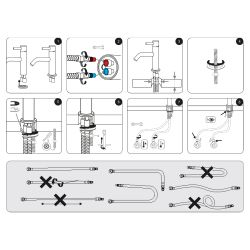 Differnz koud/warmwater kraan gebogen - rood koper