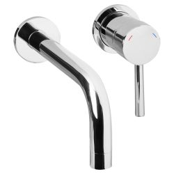Differnz muurkraan inbouw koud/warmwater rechts - chroom