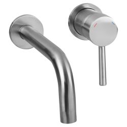 Differnz muurkraan inbouw koud/warmwater rechts - mat chroom