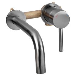 Differnz muurkraan inbouw koud/warmwater rechts - gun metal