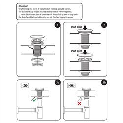 Differnz pop up large afvoerplug design voor fontein - chroom
