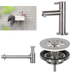 Differnz Fonteinset Solid Surface - Wit - incl. kraan