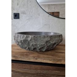 Natuurstenen waskom rond 35x15 cm