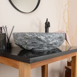 Natuurstenen waskom rond 35x15 cm