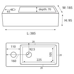 Differnz Ravo fontein los kraangat links - wit