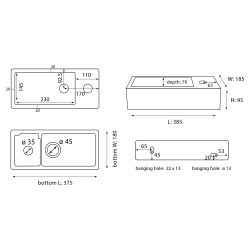 Differnz Ravo fontein los kraangat rechts - wit