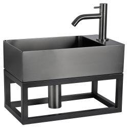 Differnz Lura L handdoekhouder voor fontein 40x22x15,5 cm - zwart