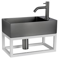 Differnz Lura L handdoekhouder voor fontein 40x22x15,5 cm - mat wit