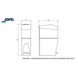 Jofel Feminine dames hygiëne afvalbak met pedaal 15l kunststof - wit